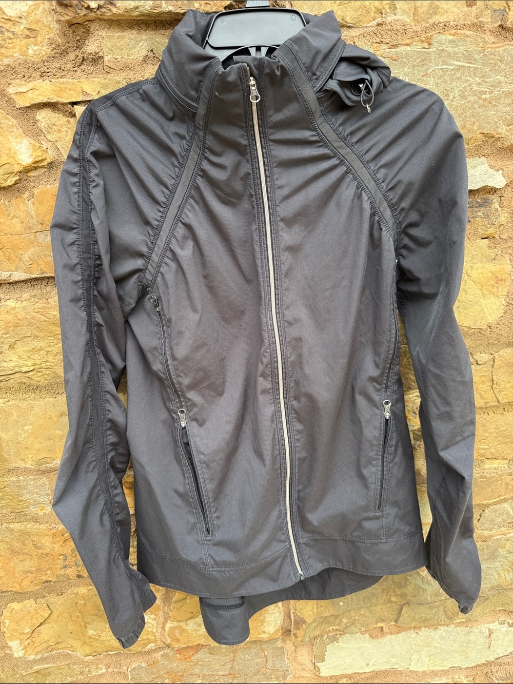 lululemon athletica Black Lightweight Zip Jacket with Hood